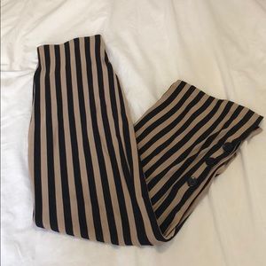 ZARA STRIPPED ELASTIC PANTS